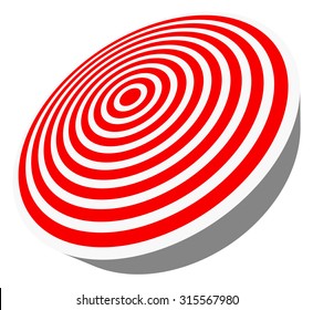 3d, red target isolated on white. Objective, accuracy, precise concepts.
