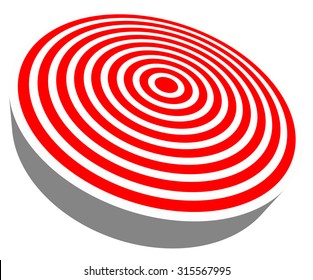 3d, red target isolated on white. Objective, accuracy, precise concepts.