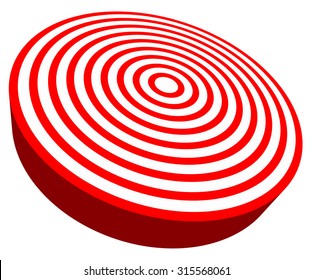 3d, red target isolated on white. Objective, accuracy, precise concepts.