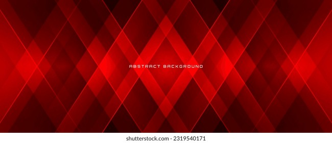 3D red techno abstract background overlap layer on dark space with cutout decoration. Modern graphic design element rhomb style concept for banner, flyer, card, minimal cover, or brochure