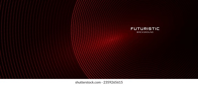 3D red techno abstract background overlap layer on dark space with glowing dots shape decoration. Modern graphic design element dotted line style concept for banners, flyer, card, or brochure cover