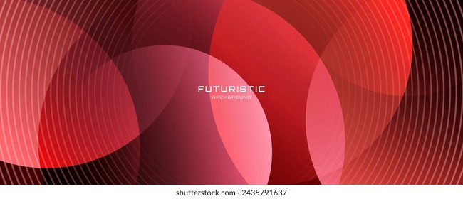 3D red techno abstract background overlap layer on dark space with glowing circles effect decoration. Modern graphic design element lines style concept for web banner, flyer, card, or brochure cover