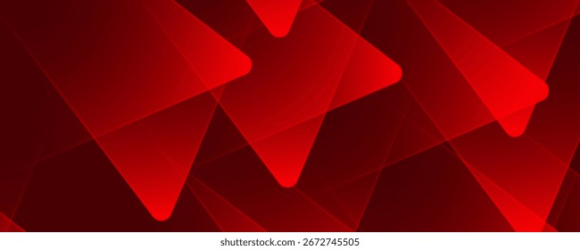 3D red techno abstract background overlap layer on dark space with glowing triangle decoration. Minimal modern graphic design element future style concept for banner, flyer, card, or brochure cover