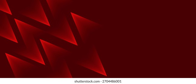 O fundo abstrato do techno vermelho 3D sobrepõe a camada no espaço escuro com decoração de triângulo brilhante. Conceito de estilo futuro de elemento gráfico moderno mínimo para capa de banner, folheto, cartão ou folheto