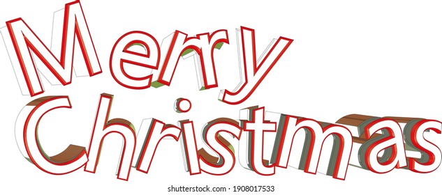 3d texto rojo feliz navidad