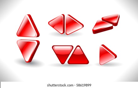 3d red vector arrows