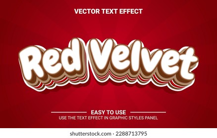 3d red velvet editable text effect