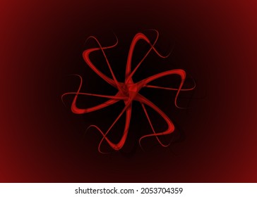 concepto de plantilla de logotipo de virus rojo 3D. La química y el panorama médico de los negocios. Vector aislado en fondo negro