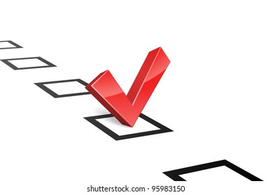 3d Red Vote Tick Concept Vector Stock Vector (Royalty Free) 95983150 ...