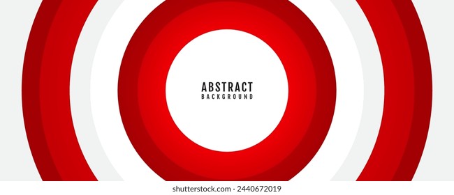 3D red white geometric abstract background overlap layer on bright space with circle shapes decoration. Graphic design element cutout style concept for web banner, flyer, card, or brochure cover