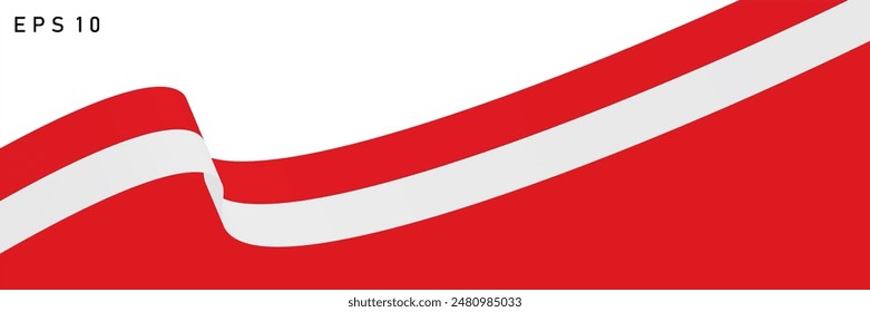 3D red and white vector background suitable for Indonesian independence background material