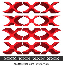 3d Red "XXX" shapes vector
