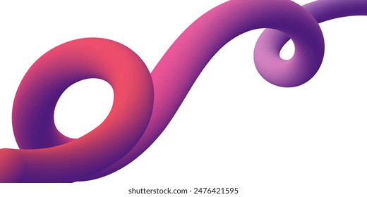 3d red-purple pipe with gradient on white background Abstract cover Modern cover presentation template for your business Futuristic banner for invitations announcement websites