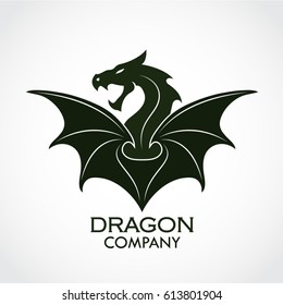3d reen winged dragon logo