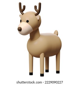 3D Reindeer rendering for Christmas character model