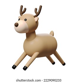 3D Reindeer rendering for Christmas character model