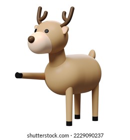 3D Reindeer rendering for Christmas character model