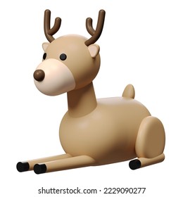 3D Reindeer rendering for Christmas character model
