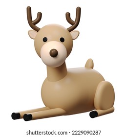 3D-Rentier-Darstellung für Weihnachtsgestaltermodell