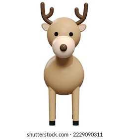 3D Reindeer rendering for Christmas character model
