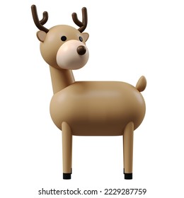 3D Reindeer rendering for Christmas character model