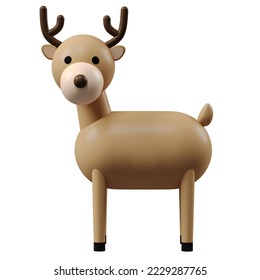 3D Reindeer rendering for Christmas character model