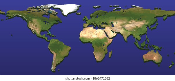 3d mapa mundial de ayuda con sombra