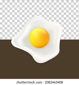 3d relistic scrambled egg. isolated on transparent background