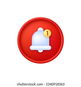 Ilustración del recordatorio 3D. Burbuja del discurso. Vector de alerta y anuncio. página Notificaciones. Planificación de negocios, recordatorio, horario, eventos. Marketing por correo electrónico, concepto de publicidad en línea.