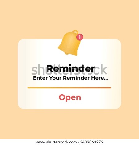 3D Reminder Notification Massage Notice Email Tamplate