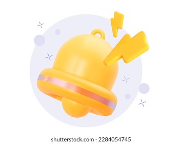 3D Reminder. 3d notification message icon. Vector illustration. 