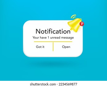 3D reminder notifications page with floating elements. Alert for business planning ,events, reminder and timetable in background. 3d vector bell render on calendar.