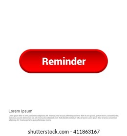 3d Reminder Red Web Button