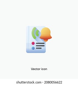 3D Reminders vector icon. Premium quality.