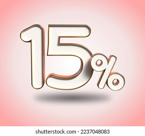 3 d representar 15 % de descuento por venta