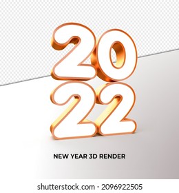 3D render 2022 new year Orange color