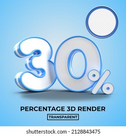 30% de rendimiento 30% de descuento de venta de color azul transparente para tienda 