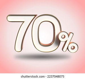 3 d representar 70 % de descuento por venta