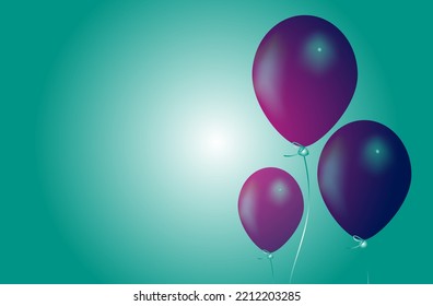 3d render abstract blue background with balloons and stars.Vector baby shower banner, card, invitation