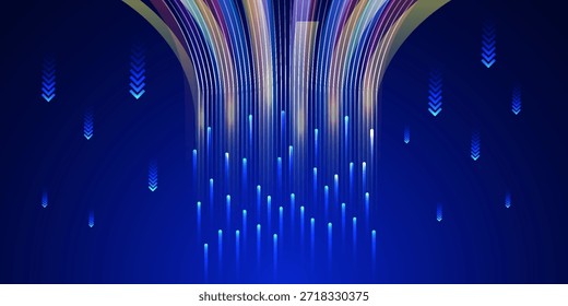 3d render, abstract colorful background, bright neon rays and glowing lines. Pink yellow blue creative wallpaper