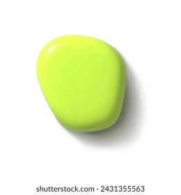 3d render abstract liguid shape. Green paint splash with shadow on a white background. Realistic isolated vector illustration for card, party, design, flyer, web, advertising