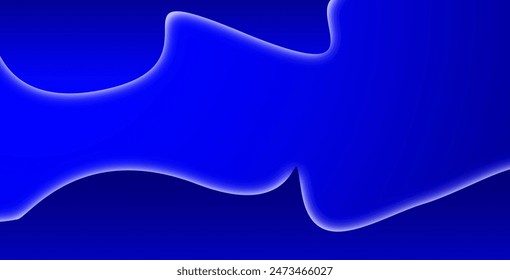 3d render, abstracto fondo de neón mínimo con línea ondulada brillante. Pared oscura iluminada con lámparas led. Fondo de pantalla futurista azul