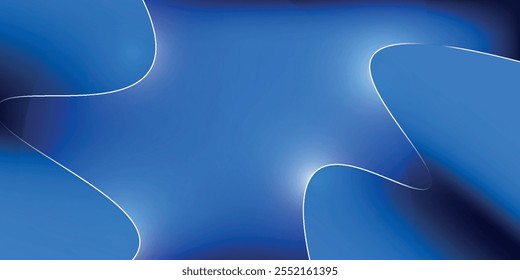 3d render, abstract minimal neon background with glowing wavy line. Dark wall illuminated with led lamps. Blue futuristic wallpaper
