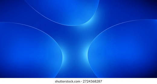 renderização 3d, fundo de néon mínimo abstrato com linha ondulada brilhante. Parede escura iluminada com lâmpadas led. Papel de parede futurista azul