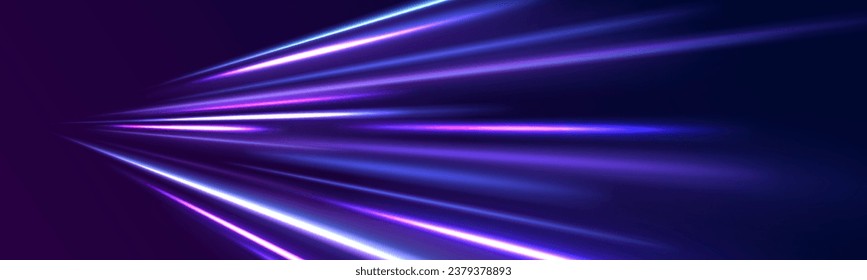 3d representación, fondo vectorial de neón abstracto, túnel espacial girando a la izquierda, rayos ultravioletas. Futuro efecto de luz de línea de velocidad de tecnología, material de fondo de estilo ciberpunk con un sentido de tecnología.