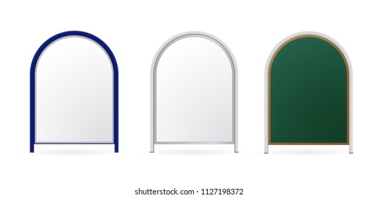 3d render of advertising construction stand on isolated clean white background. Design template blank pop up banner display template for designers. Vector illustration EPS 10 promotional presentation