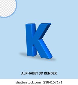 3D-Rendering-Alphabet blauer Farbglanz