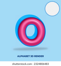Alfabeto de procesado 3D azul y color brillante rosa