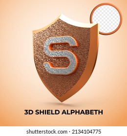 3D-Rendering Alphabet S-Schild Luxus-Logo Erstprivileg, Gold Style