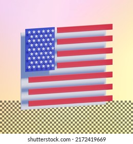 3D render of american flag